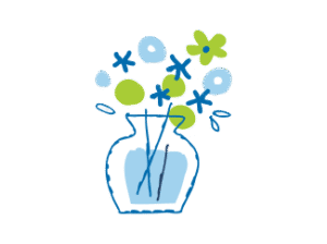 A simple, stylized illustration of two hands cupping a large, light blue heart. The heart has a bright, glowing aura around it.